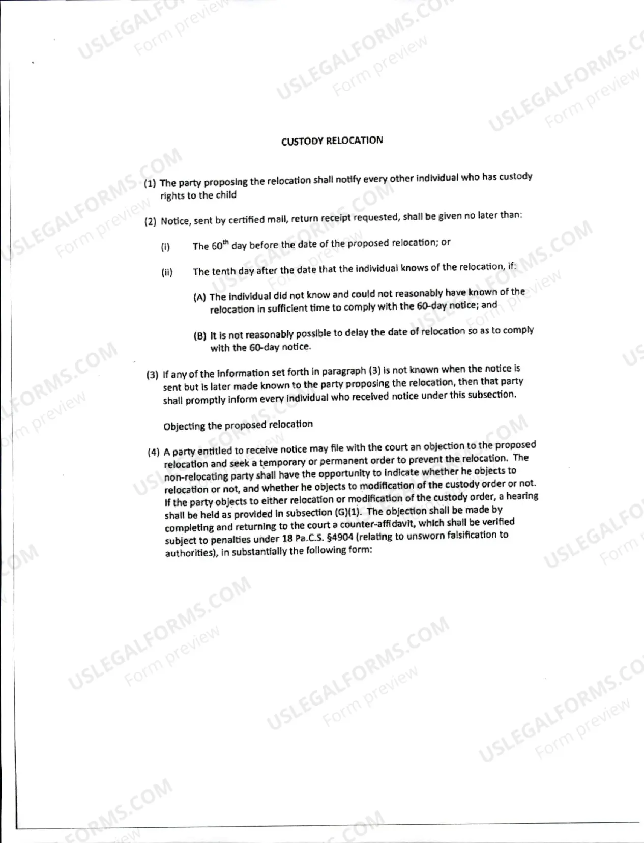 Preview Custody Relocation and Modification