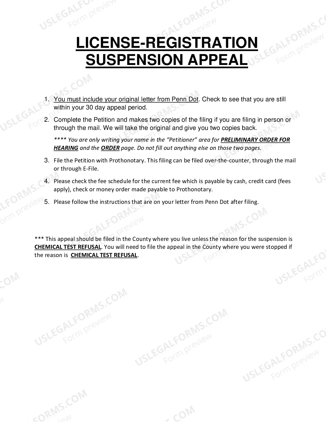 Preview License-Registration Suspension Appeal