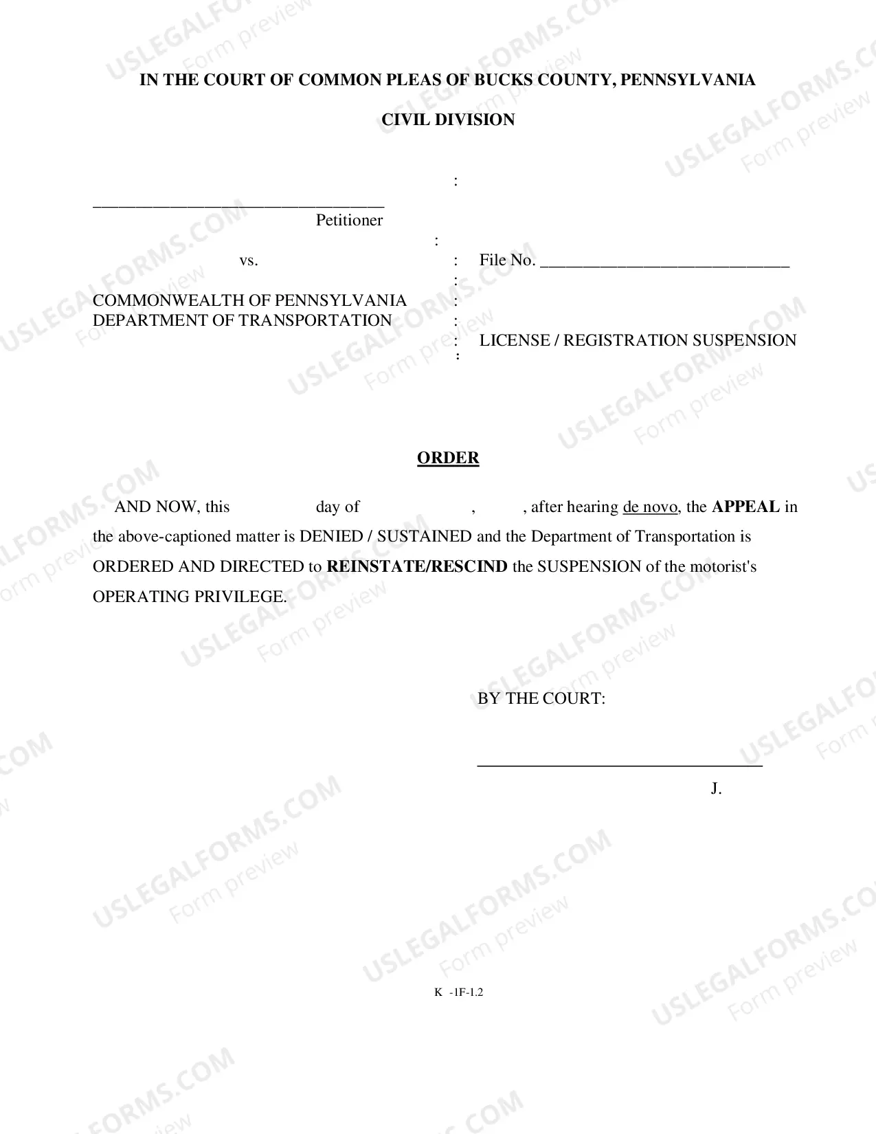 Preview License-Registration Suspension Appeal