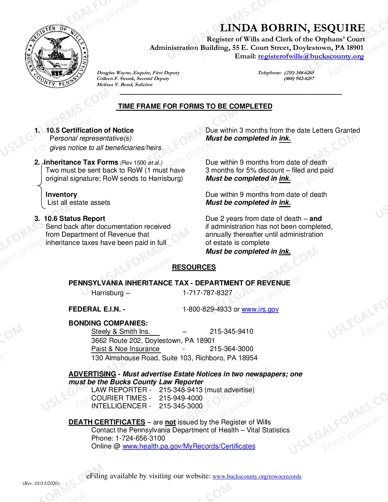 Preview Resources and Timeline for Personal Representatives