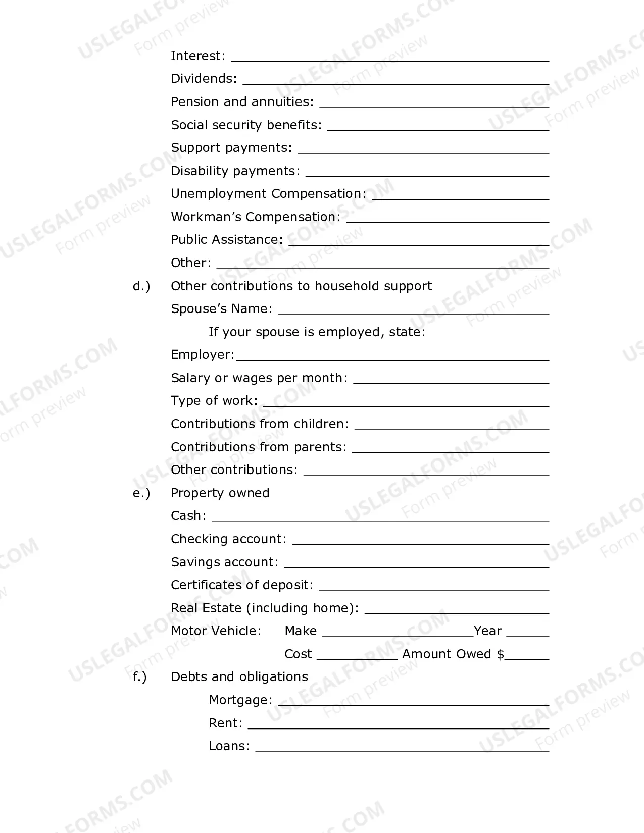 Preview Affidavit to Proceed In Forma Pauperis