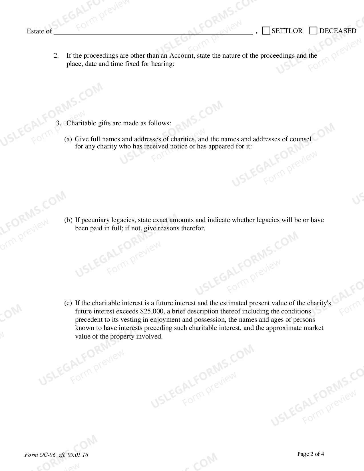 Preview Notice of Charitable Gift