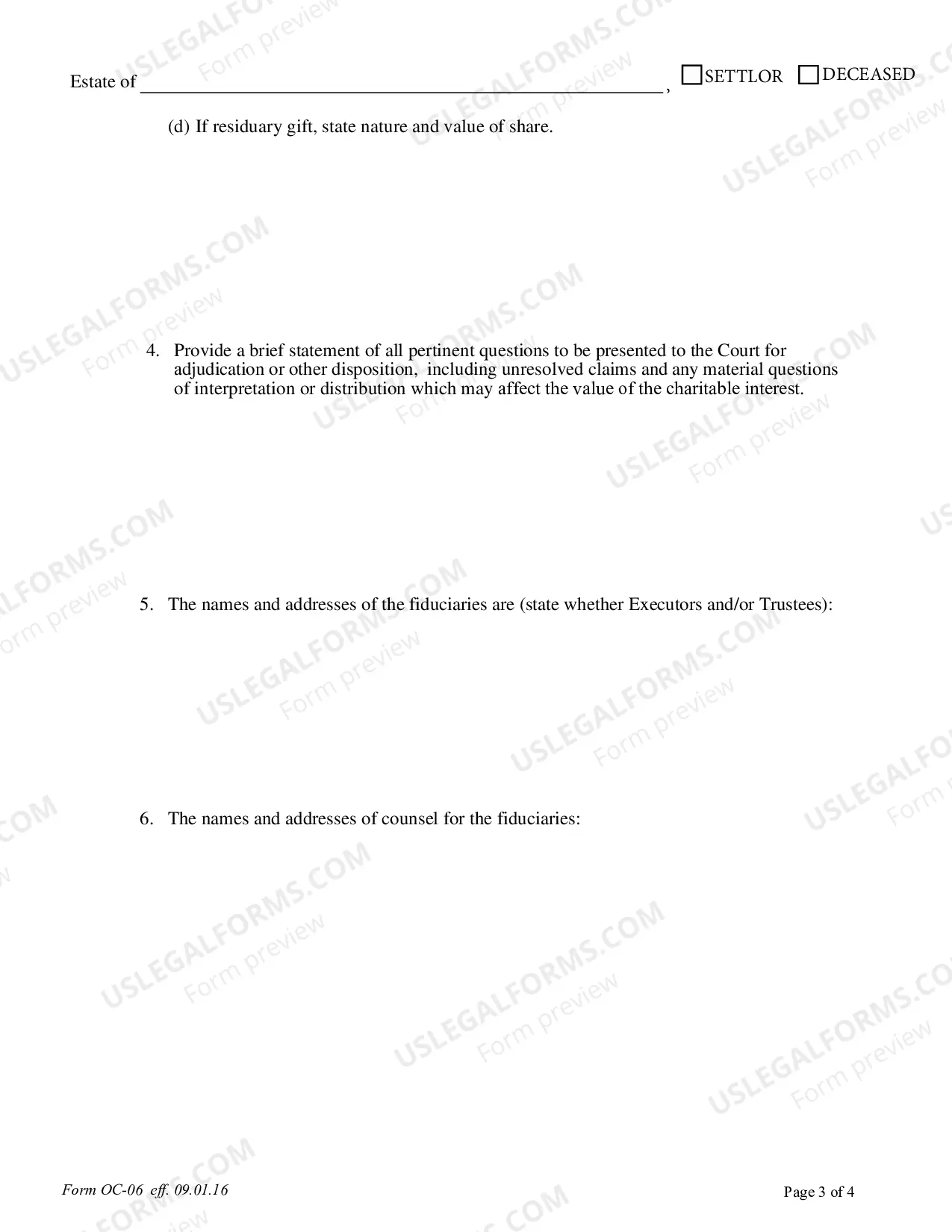 Preview Notice of Charitable Gift