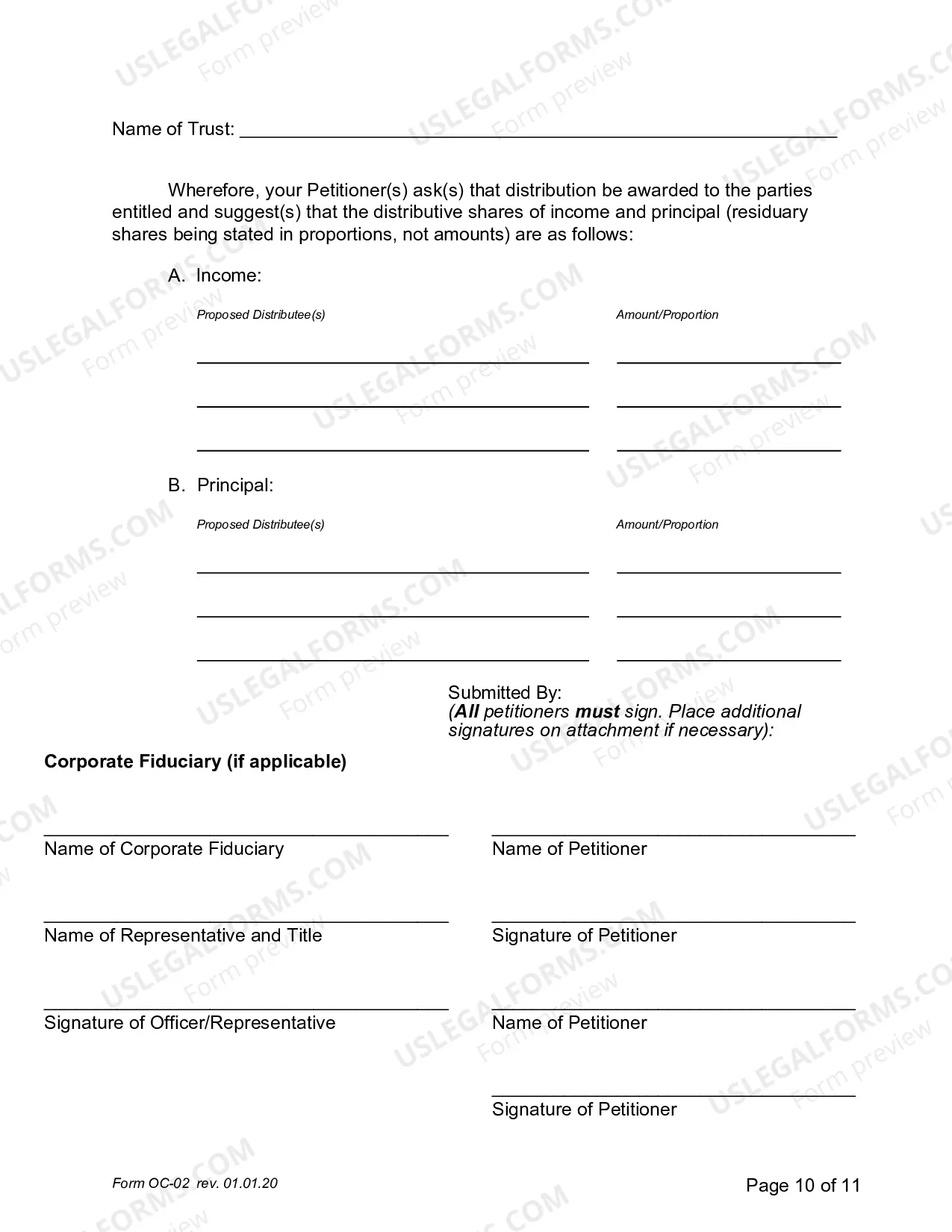 Preview Petition for Adjudication: Trust
