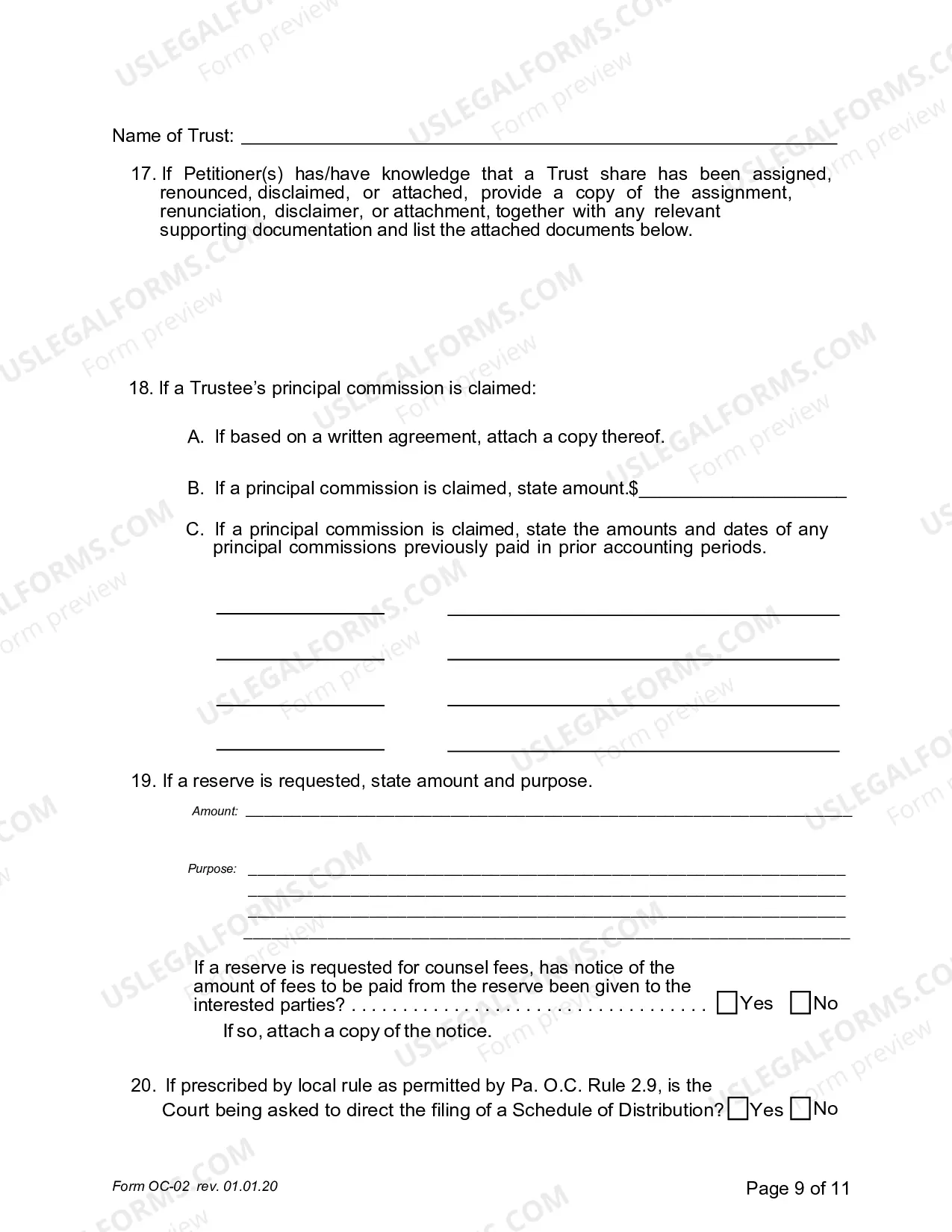 Preview Petition for Adjudication: Trust