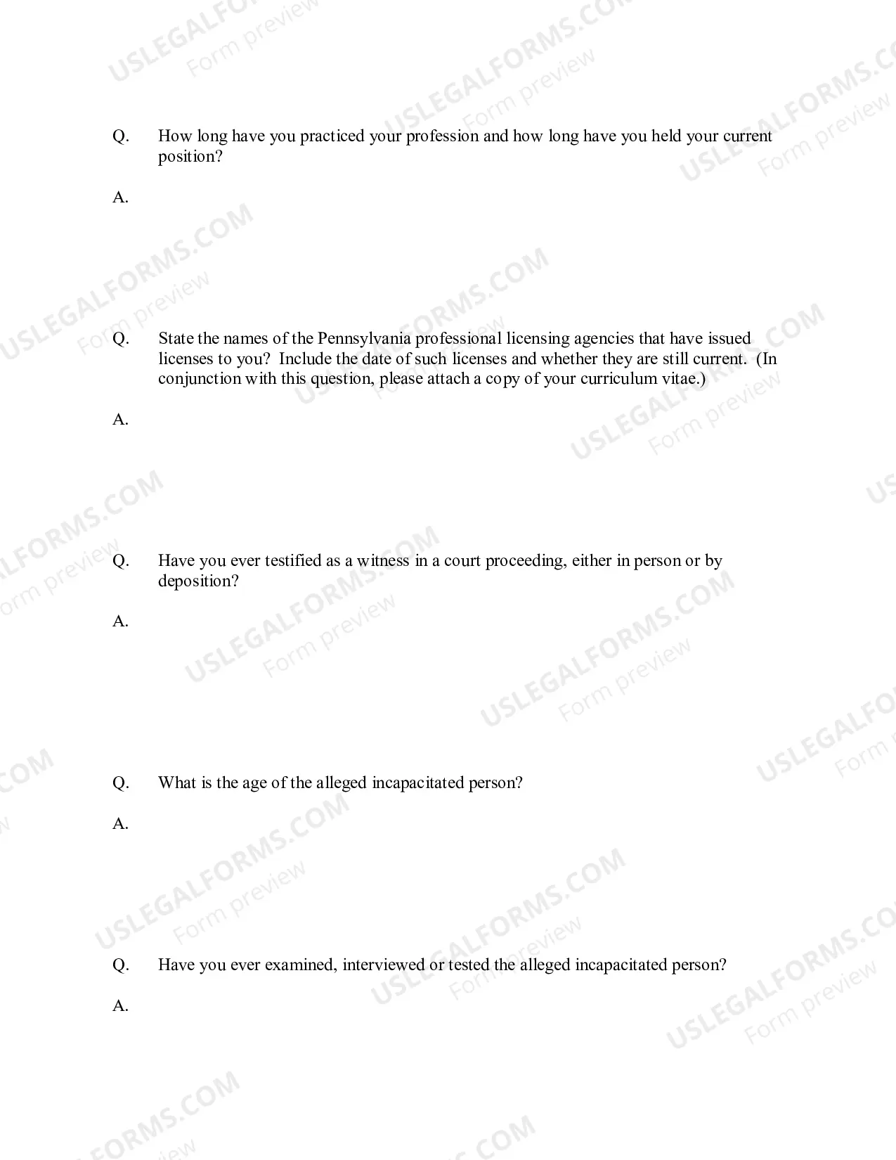 Preview Written Deposition