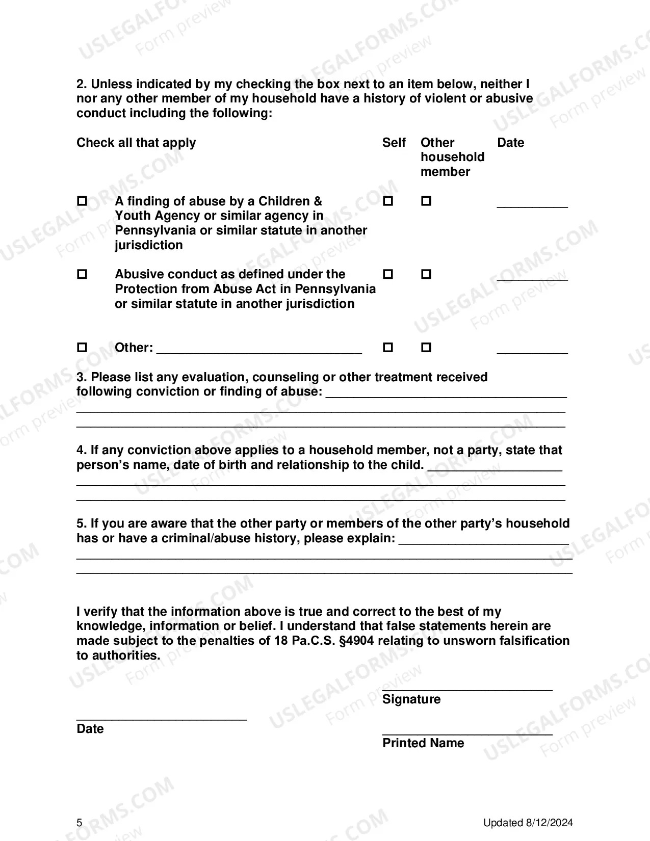 Preview Criminal Record/Abuse History Verification