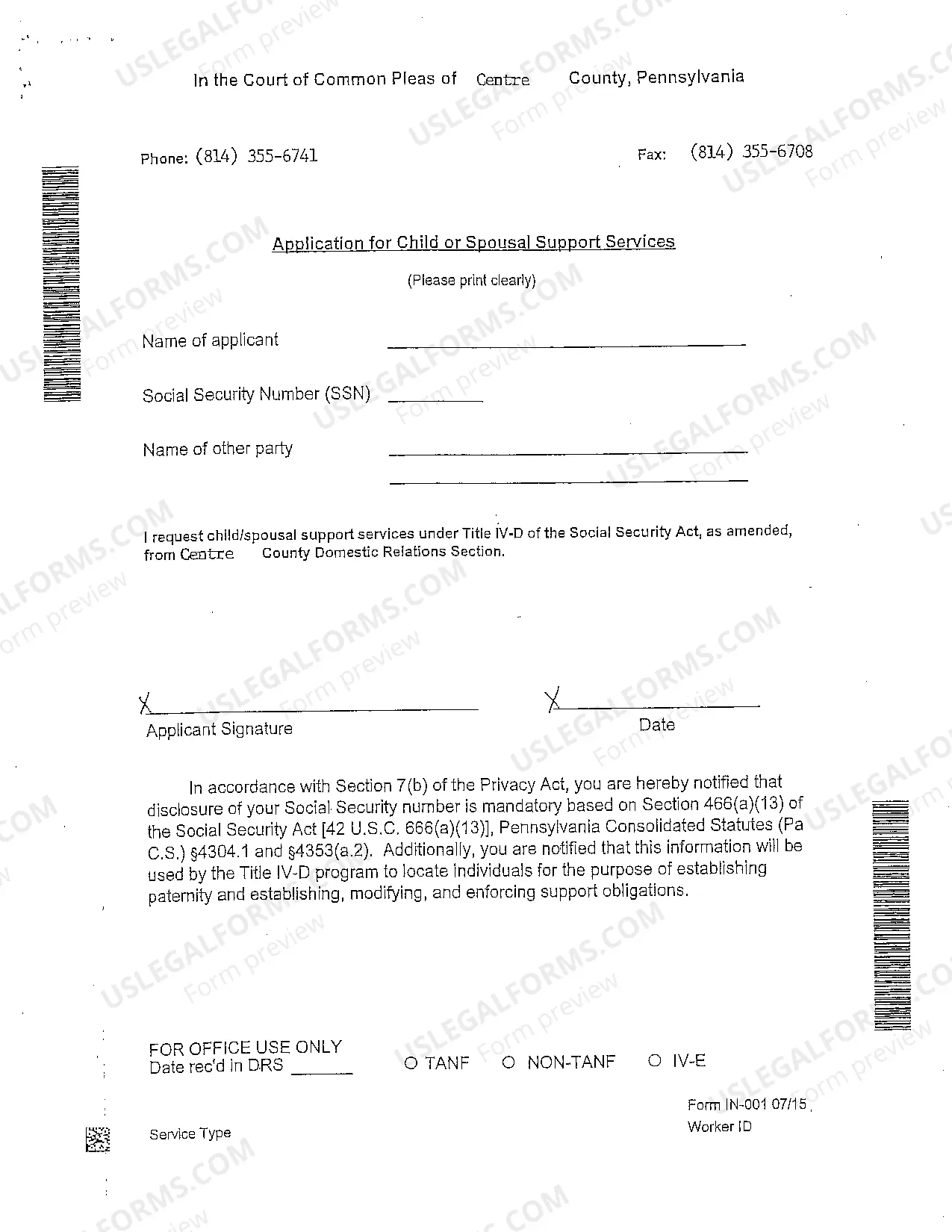 Preview Complaint for Support Packet