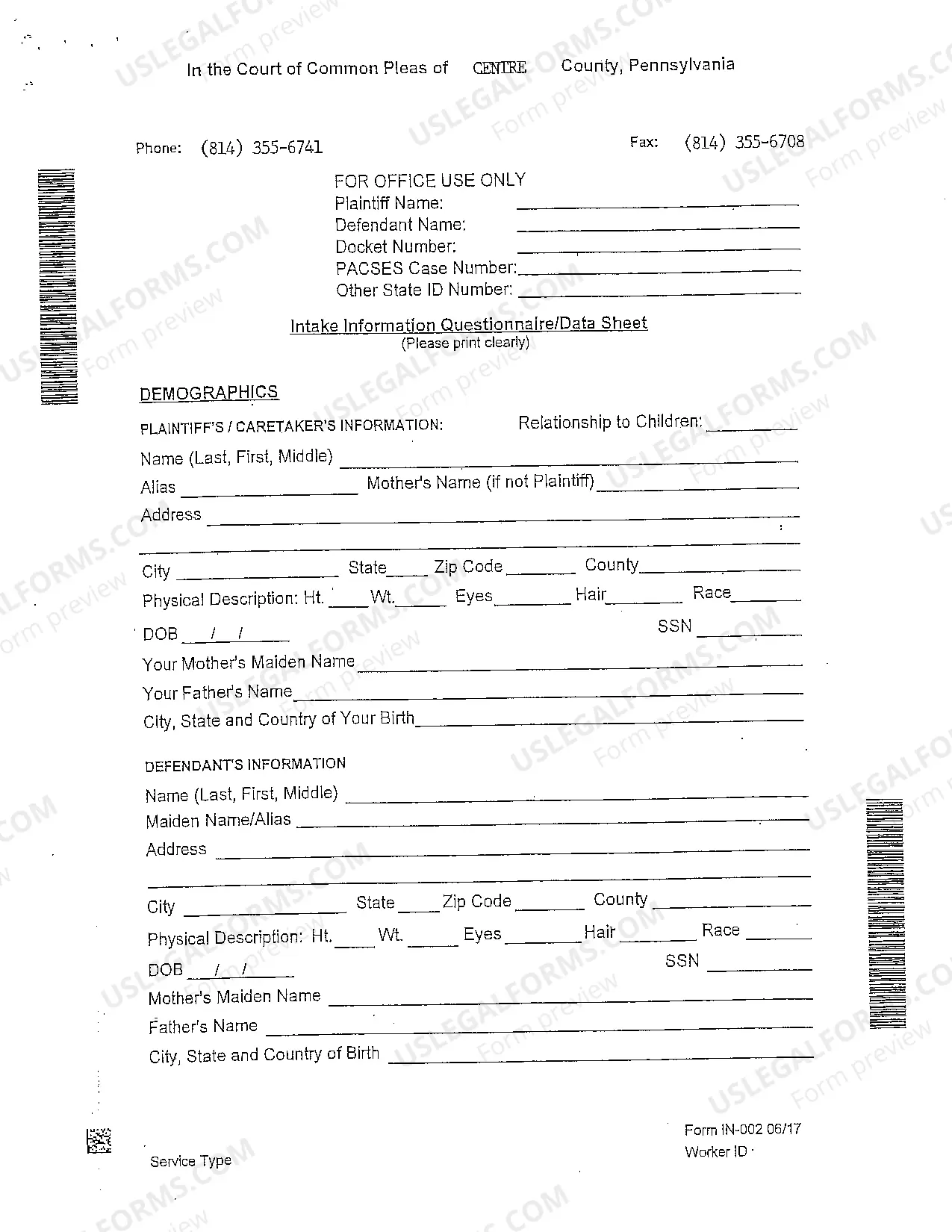 Preview Complaint for Support Packet