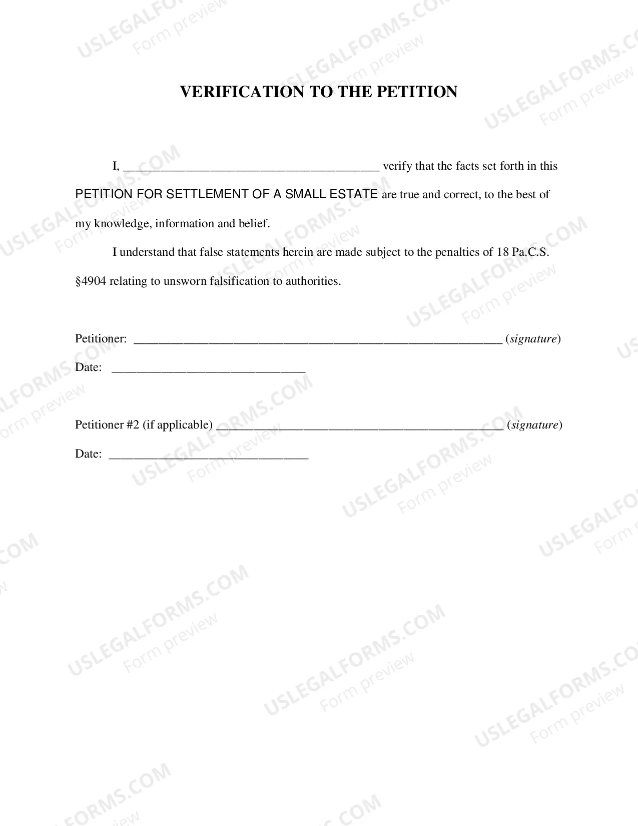 Preview Small Estate Petition and Decree