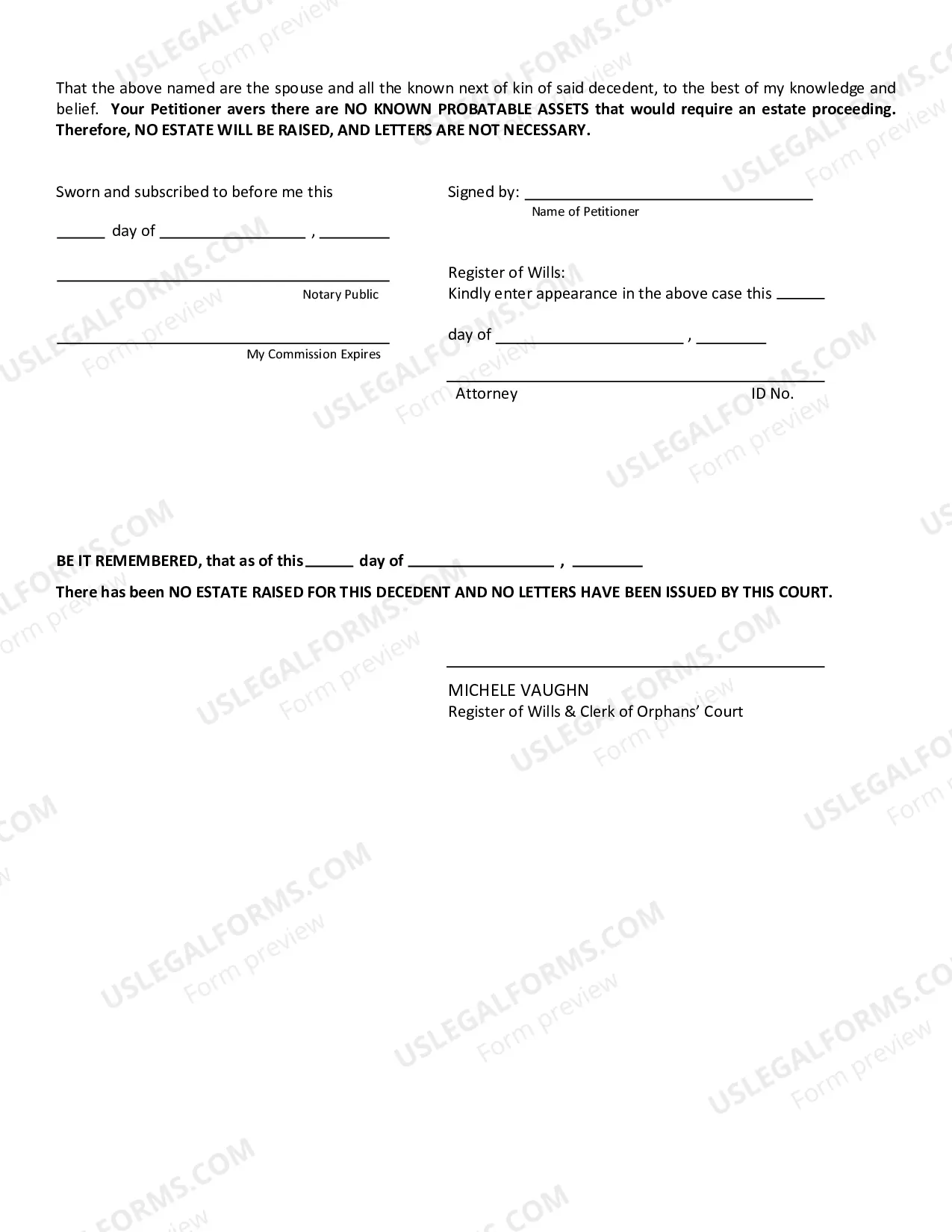 Preview Small Estate Affidavit