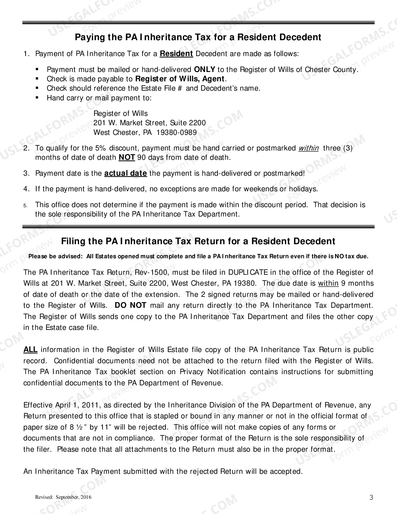 Preview Estate Settlement information Packet