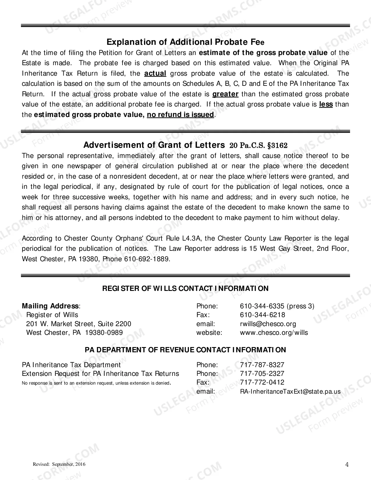 Preview Estate Settlement information Packet