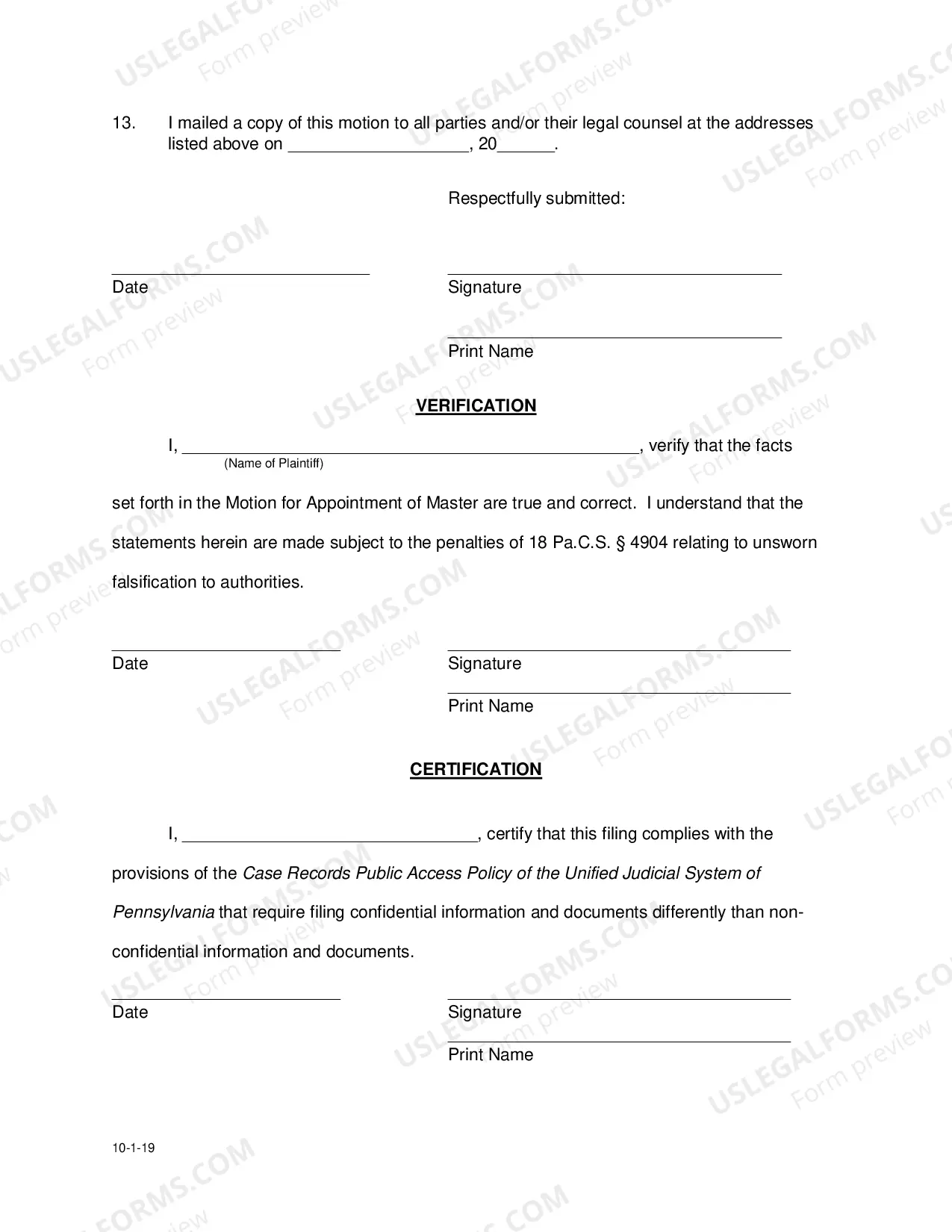 Preview Motion For Appointment of Master