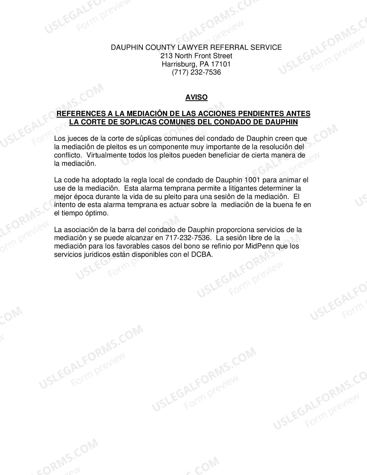 Preview Notice (To Defend)