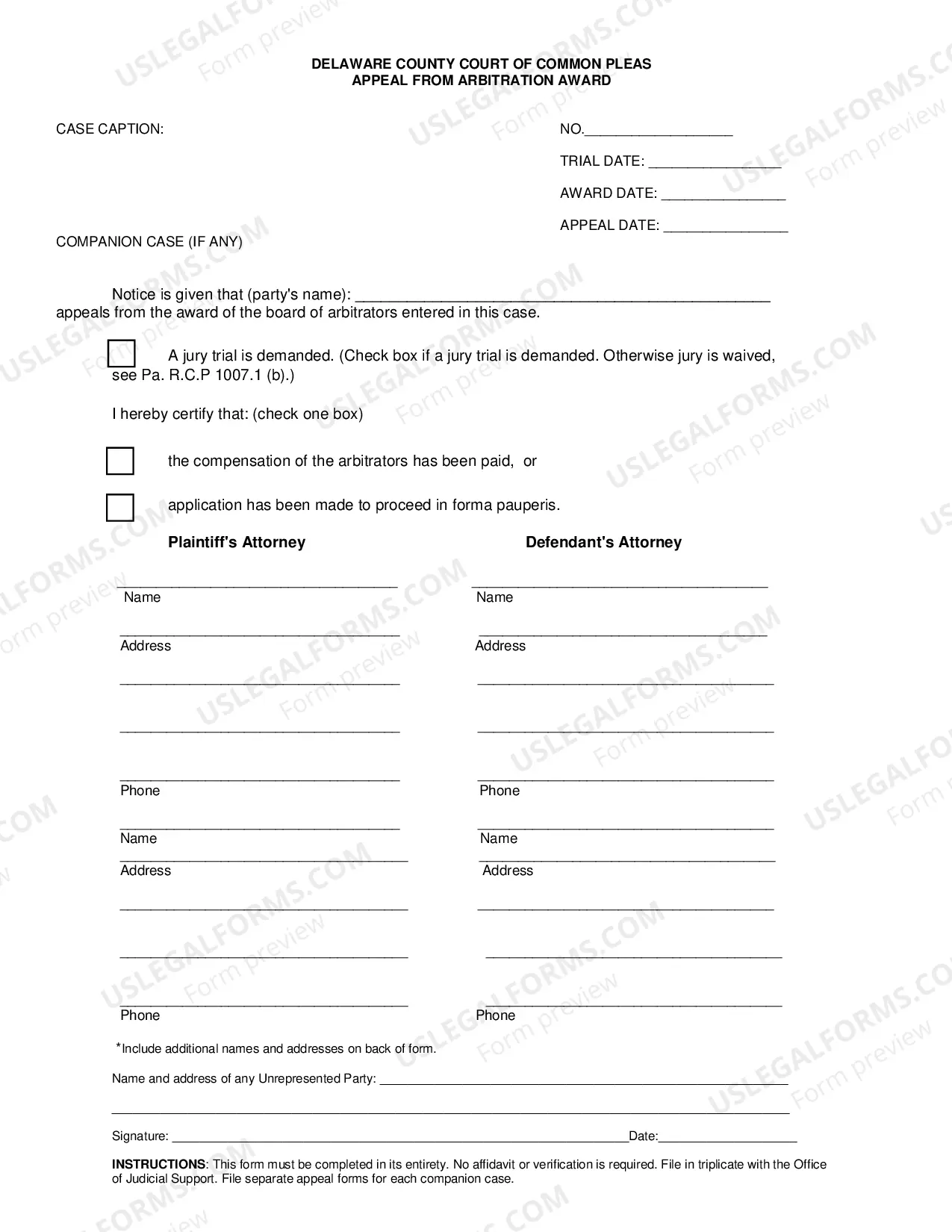 Preview Appeal From Arbitration Award
