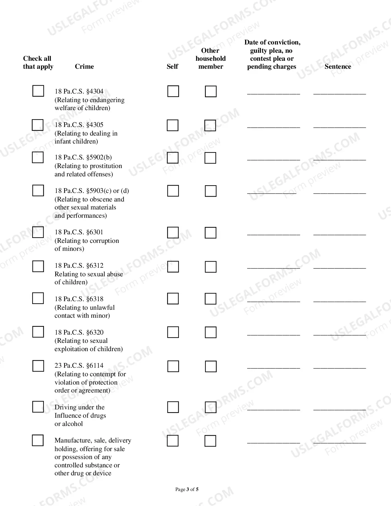Preview Custody Cover Sheet- Modification