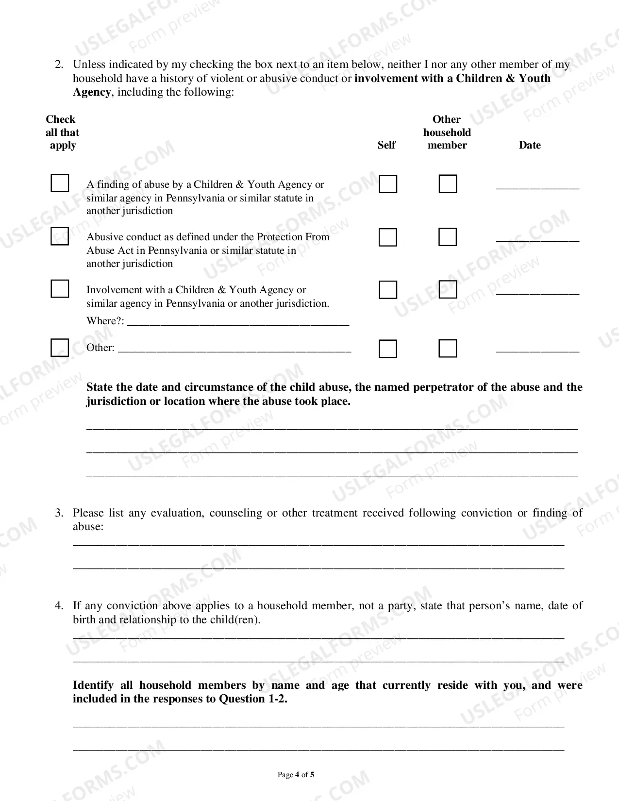Preview Custody Cover Sheet- Modification