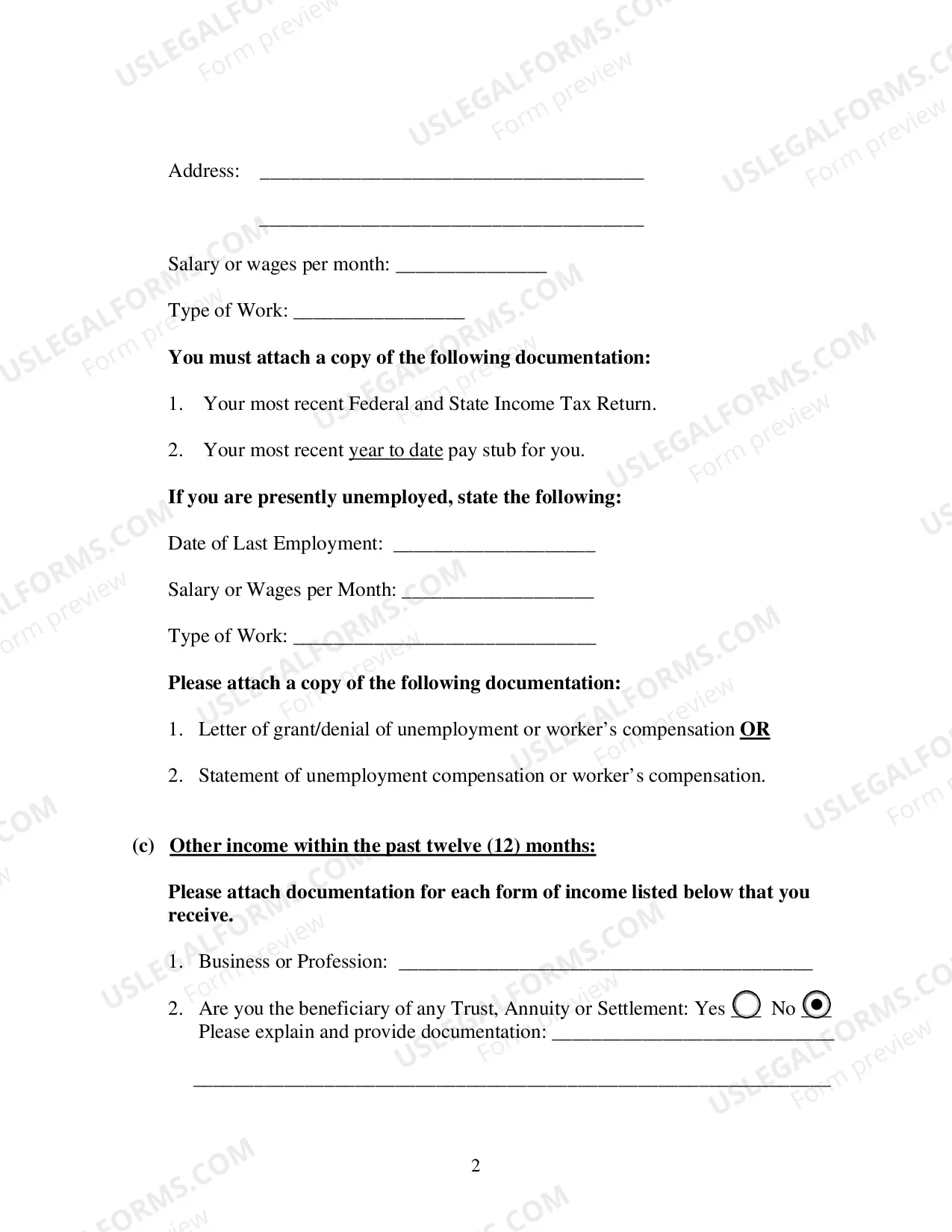 Preview Petition to Proceed In Forma Pauperis