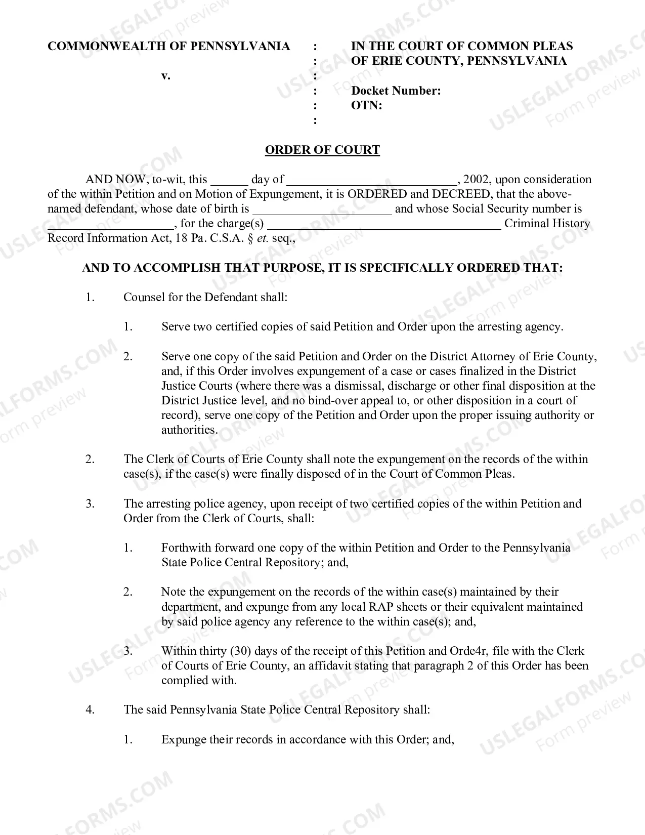Preview Motion For Expungment of Record
