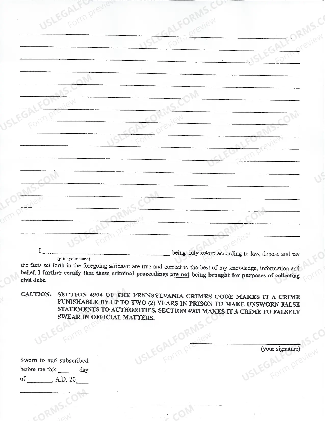 Preview Private Criminal Complaint