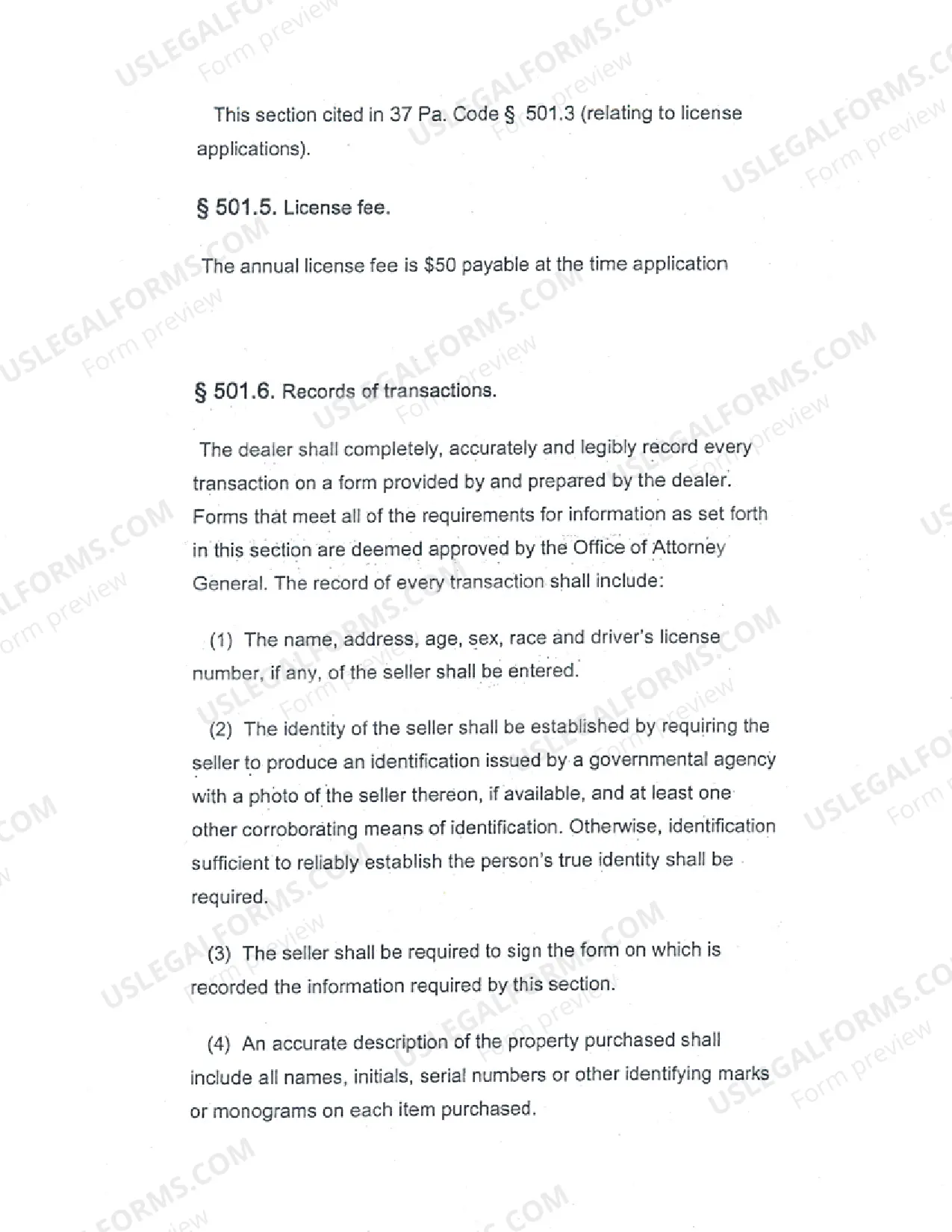 Preview Precious Metals License Application