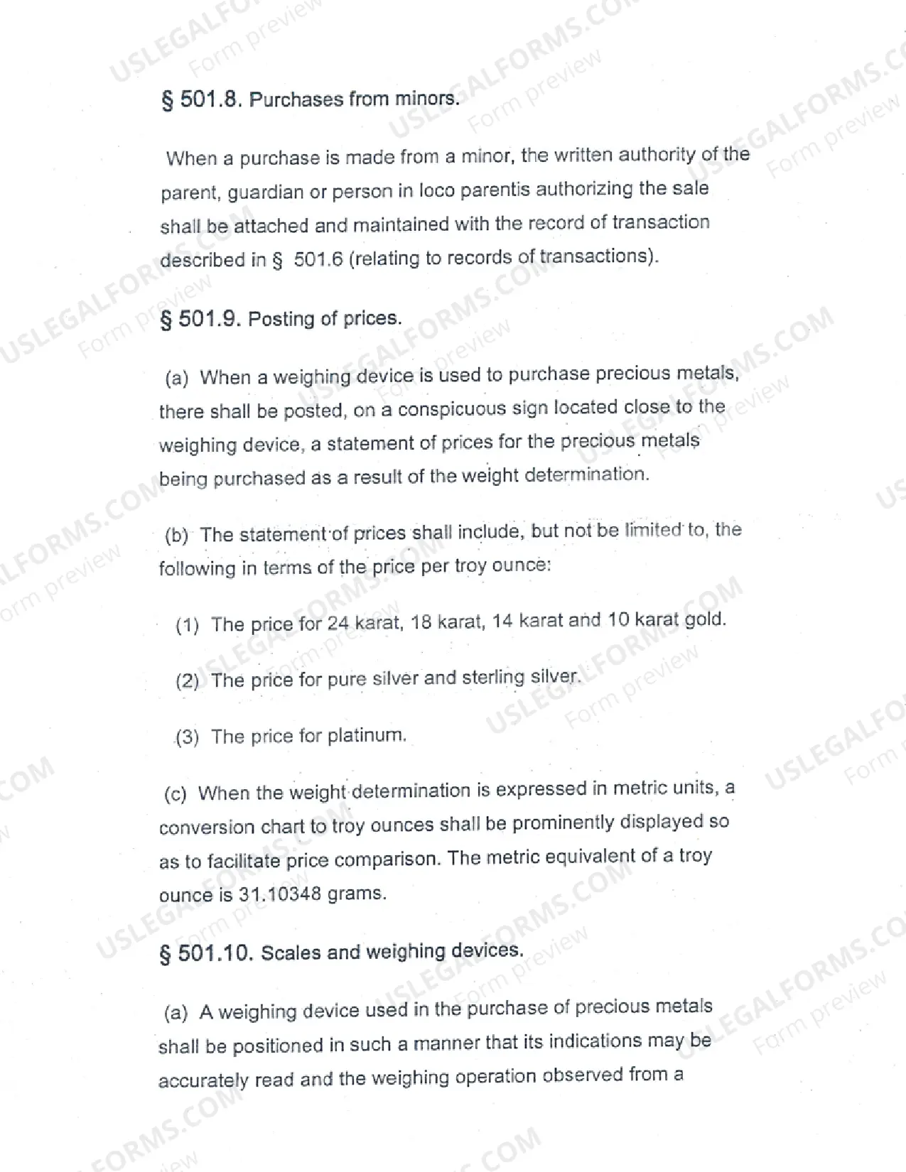 Preview Precious Metals License Application