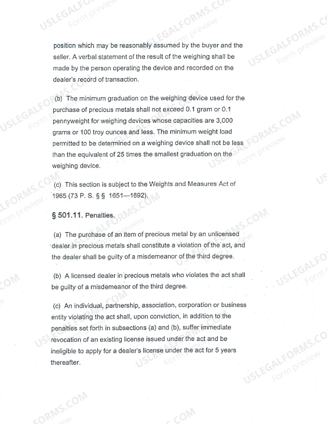Preview Precious Metals License Application