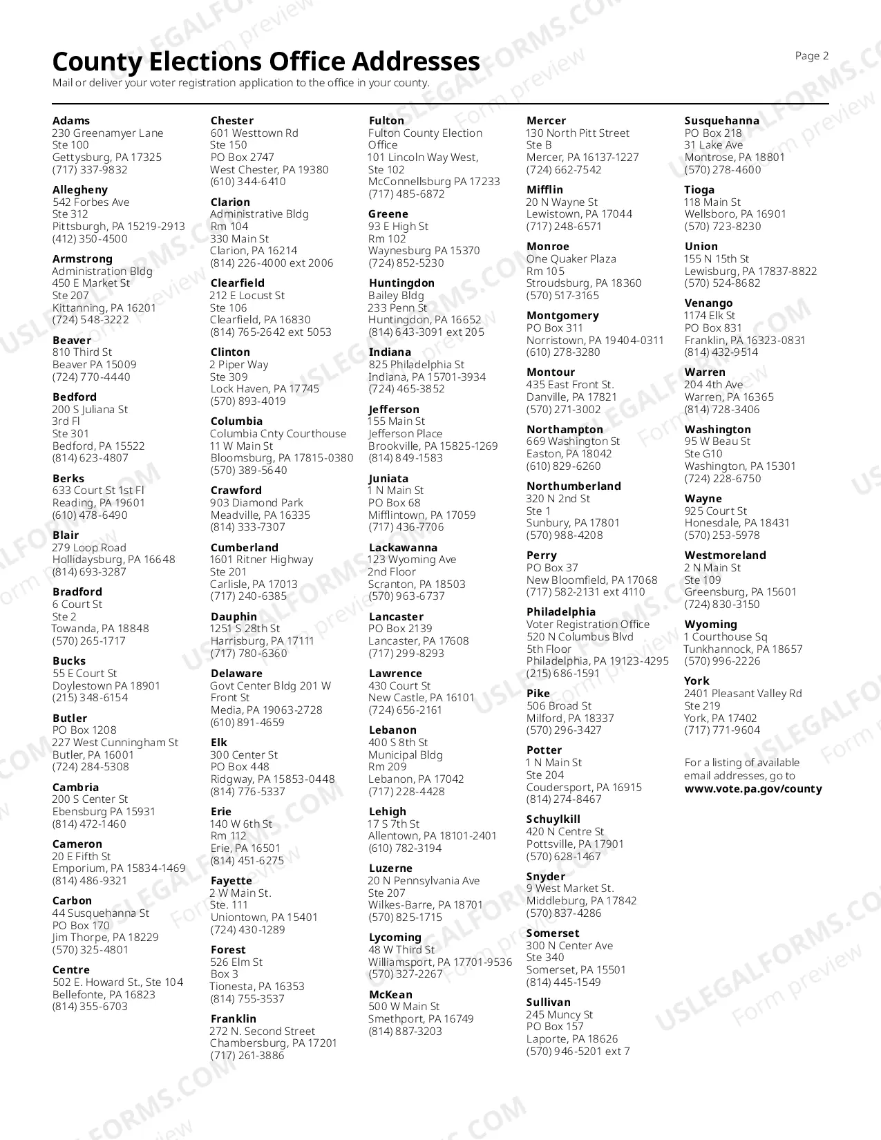 Preview Voter Registration Forms