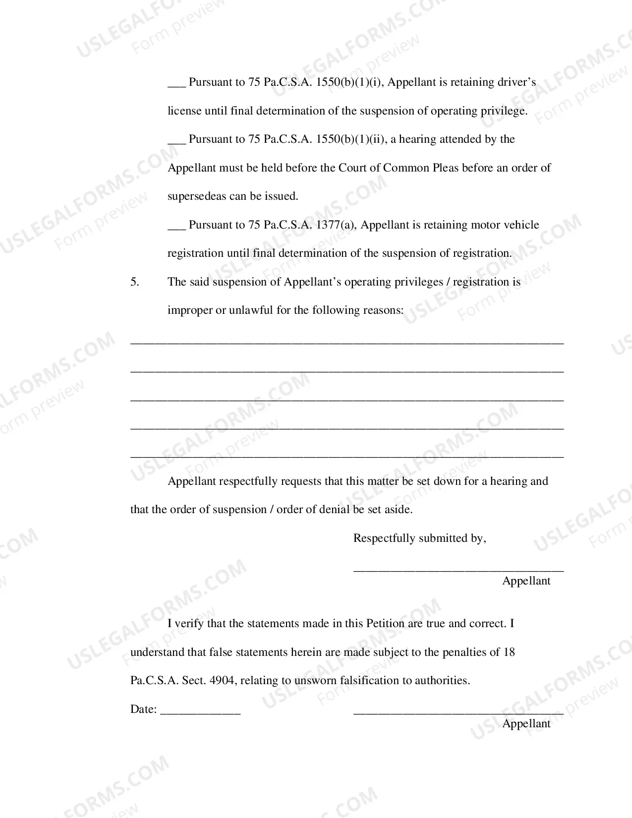 Preview License Suspension Appeal