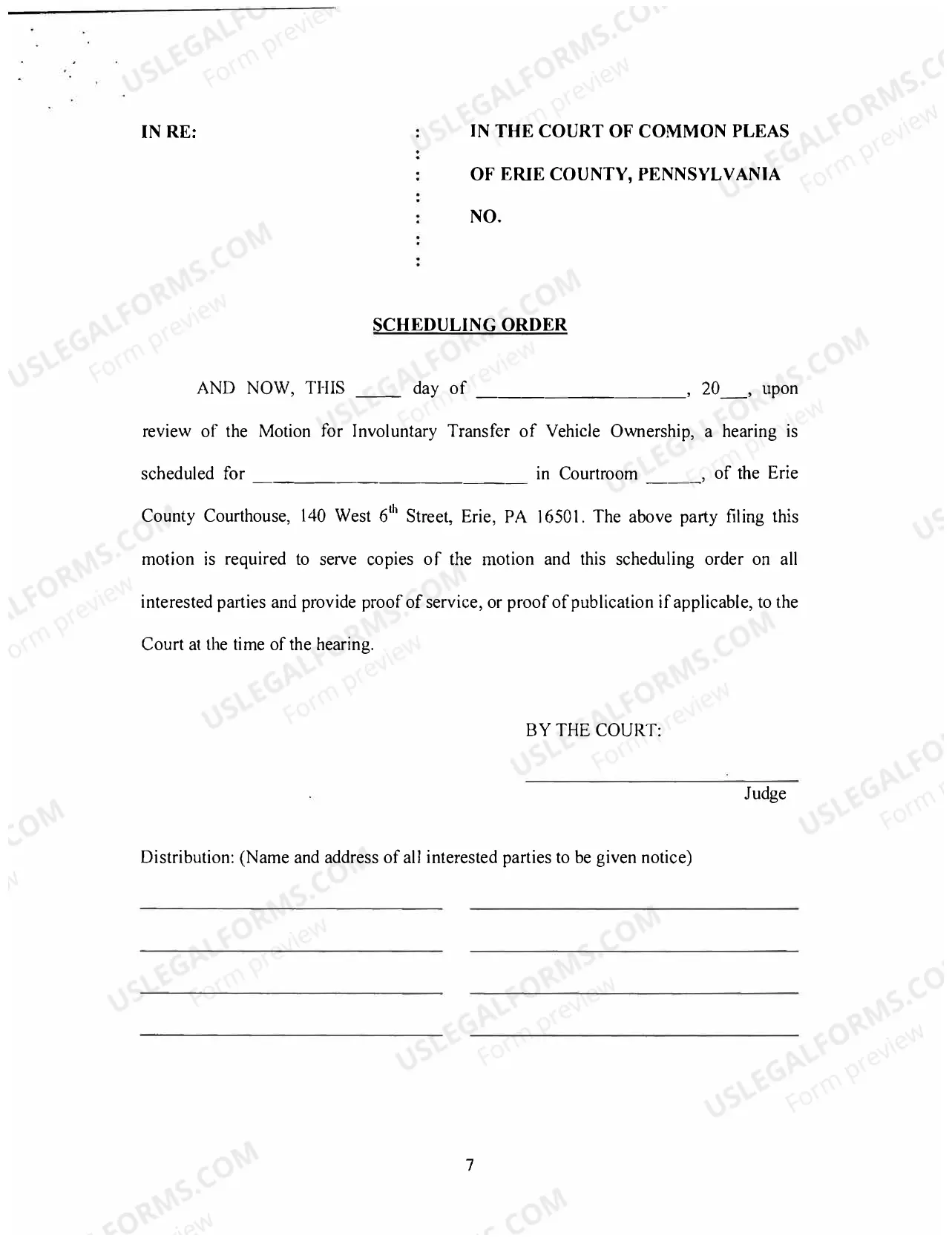 Preview Motion for Transfer of Vehicle Ownership
