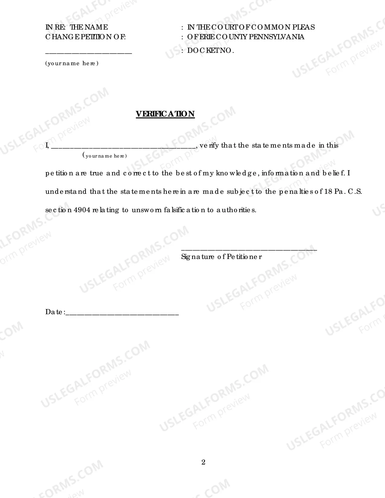 Preview NAME CHANGE PROCEDURE