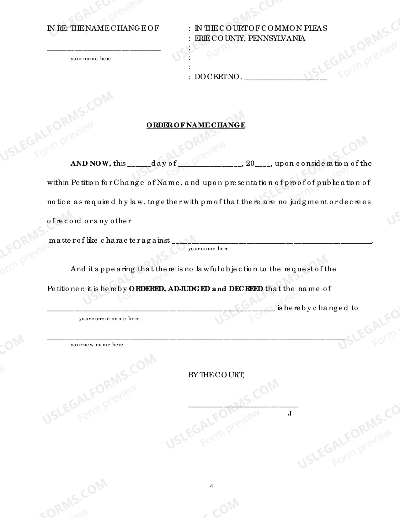 Preview NAME CHANGE PROCEDURE