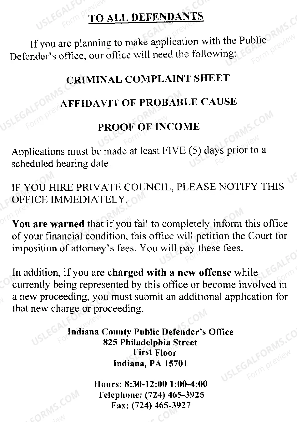 Preview Application for Public Defender