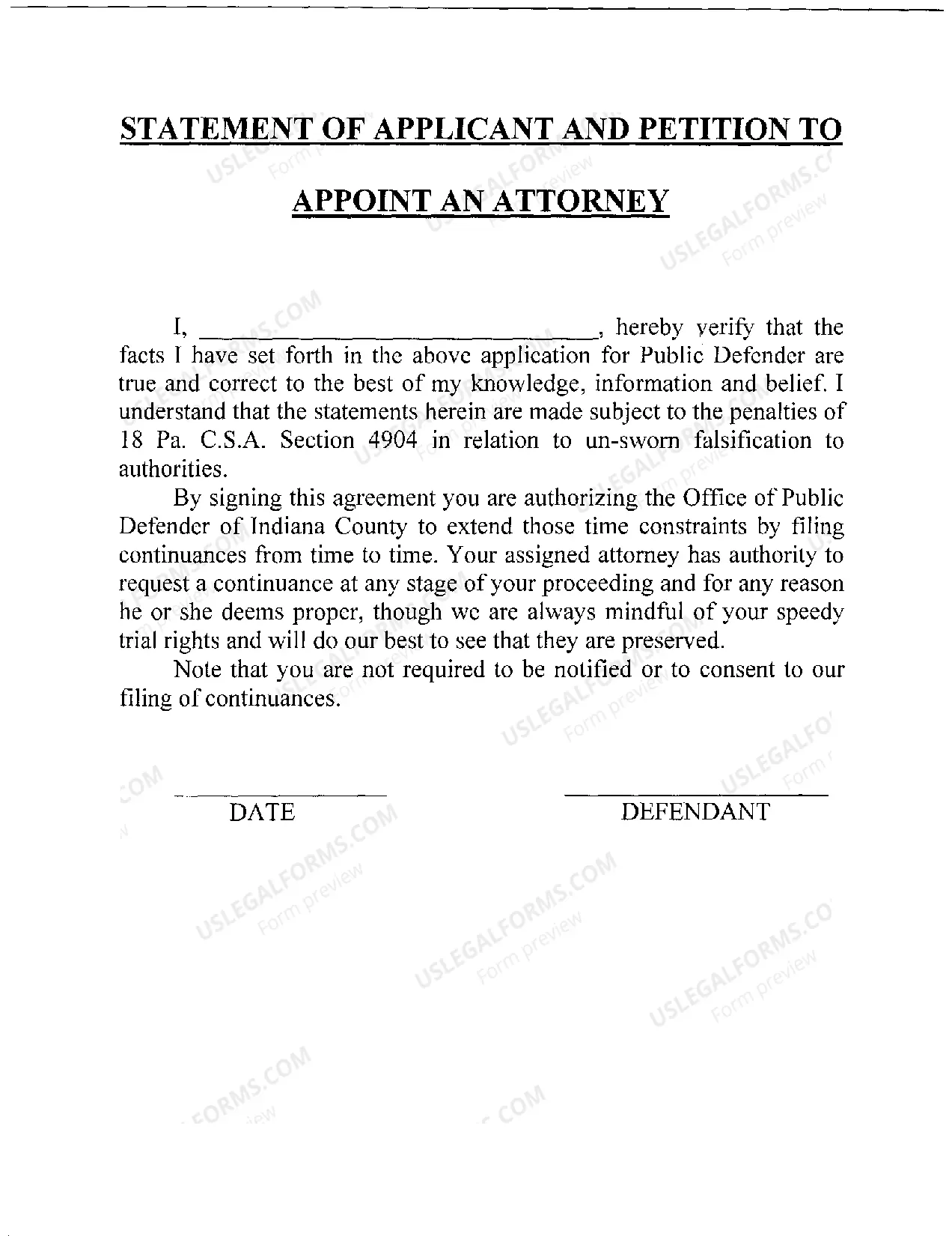 Preview Application for Public Defender