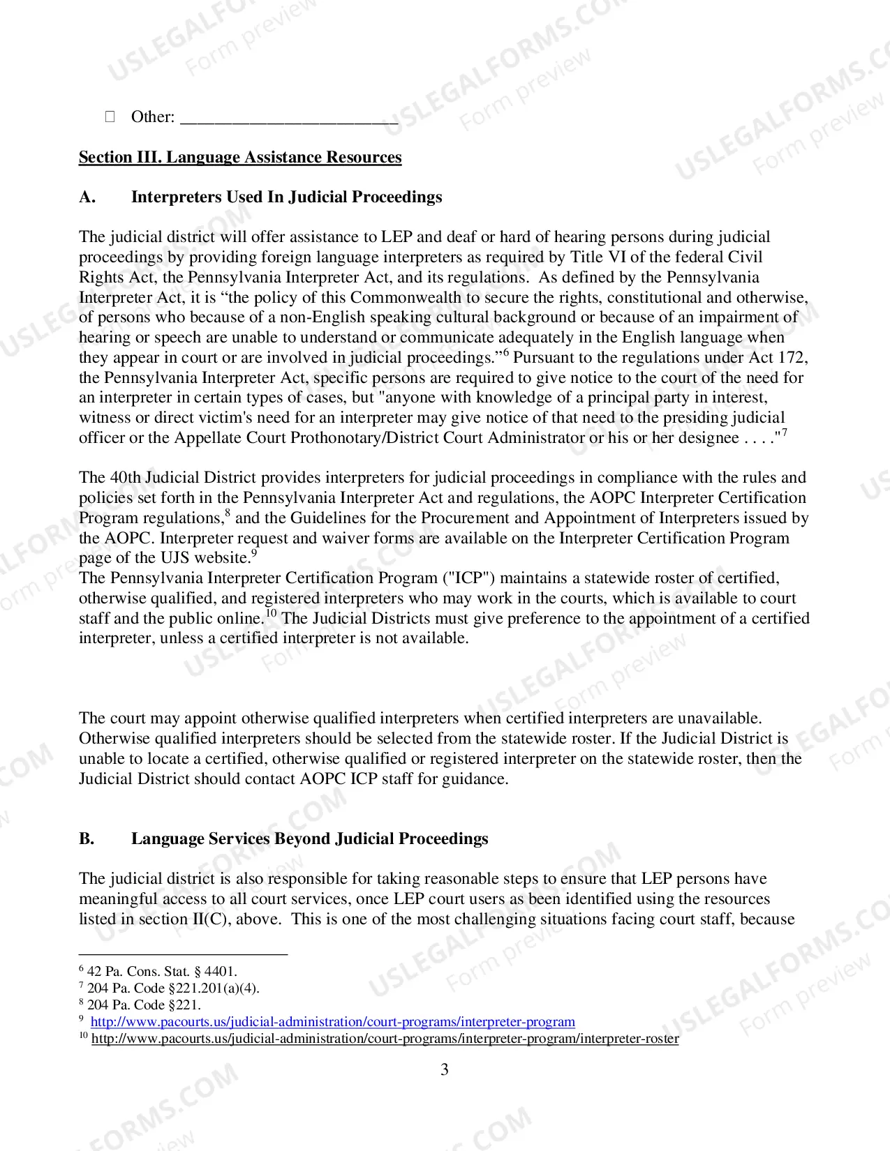 Preview Language Access Plan