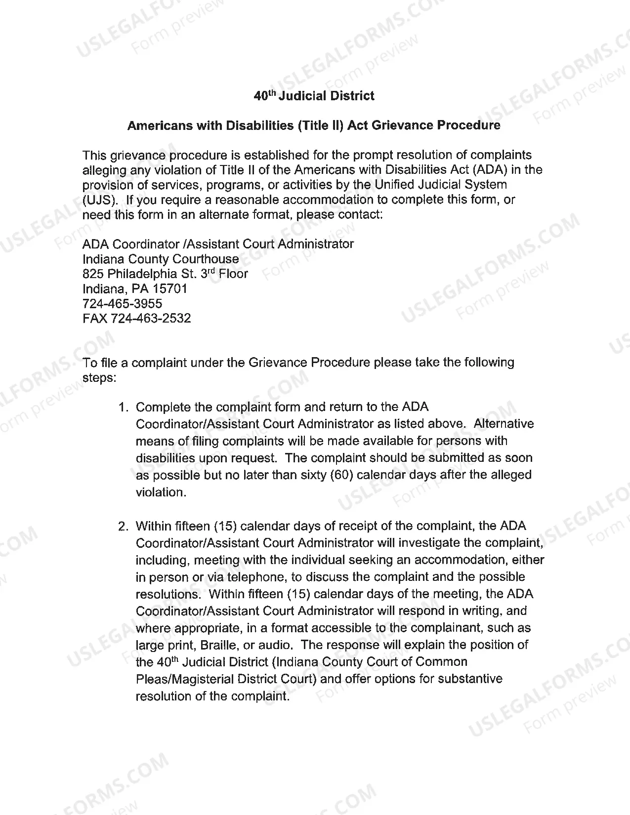 Preview ADA Policies and Forms 40th Judicial District