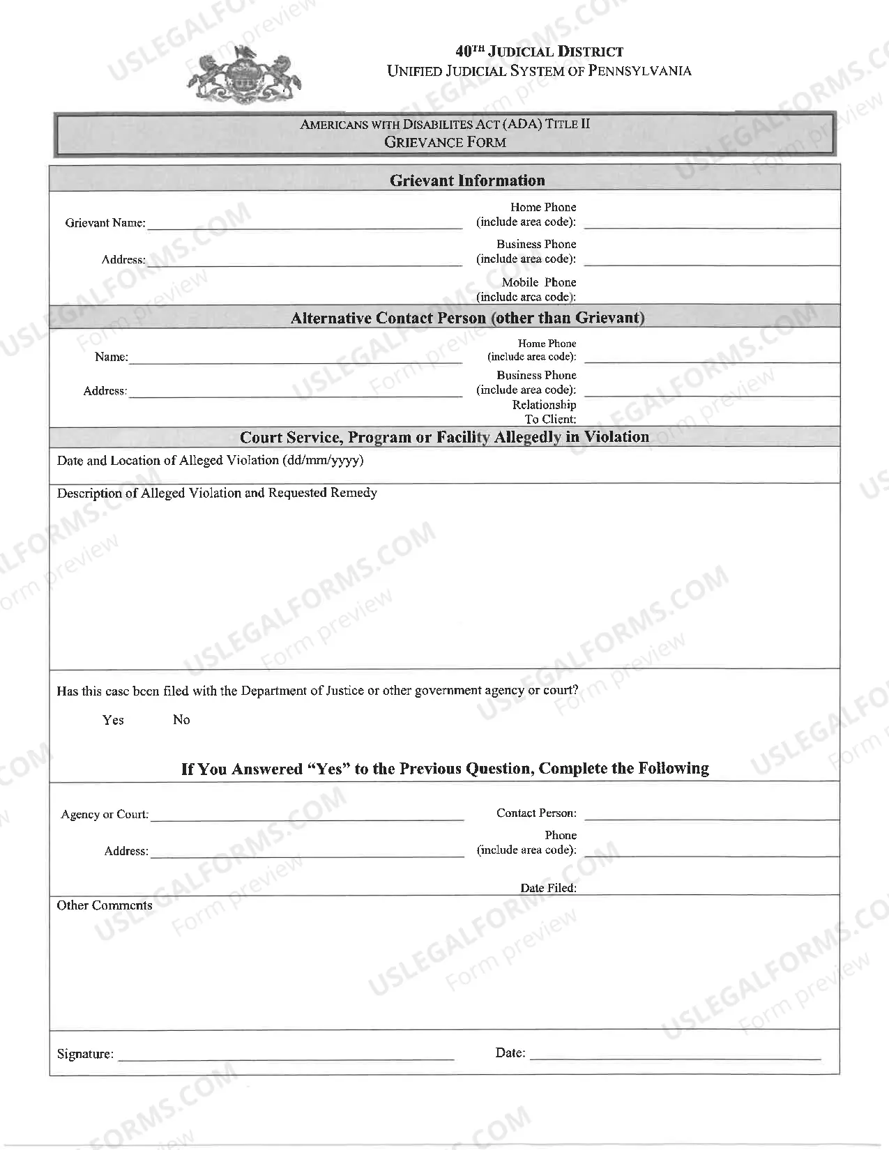 Preview ADA Policies and Forms 40th Judicial District