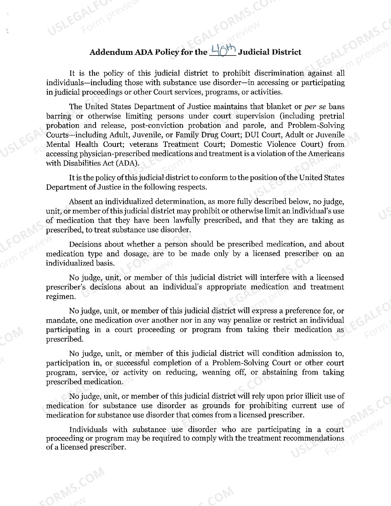 Preview ADA Policies and Forms 40th Judicial District