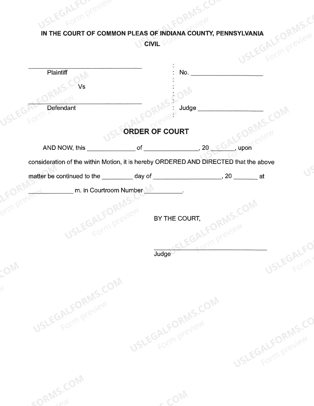 Preview Civil Motion for Continuance