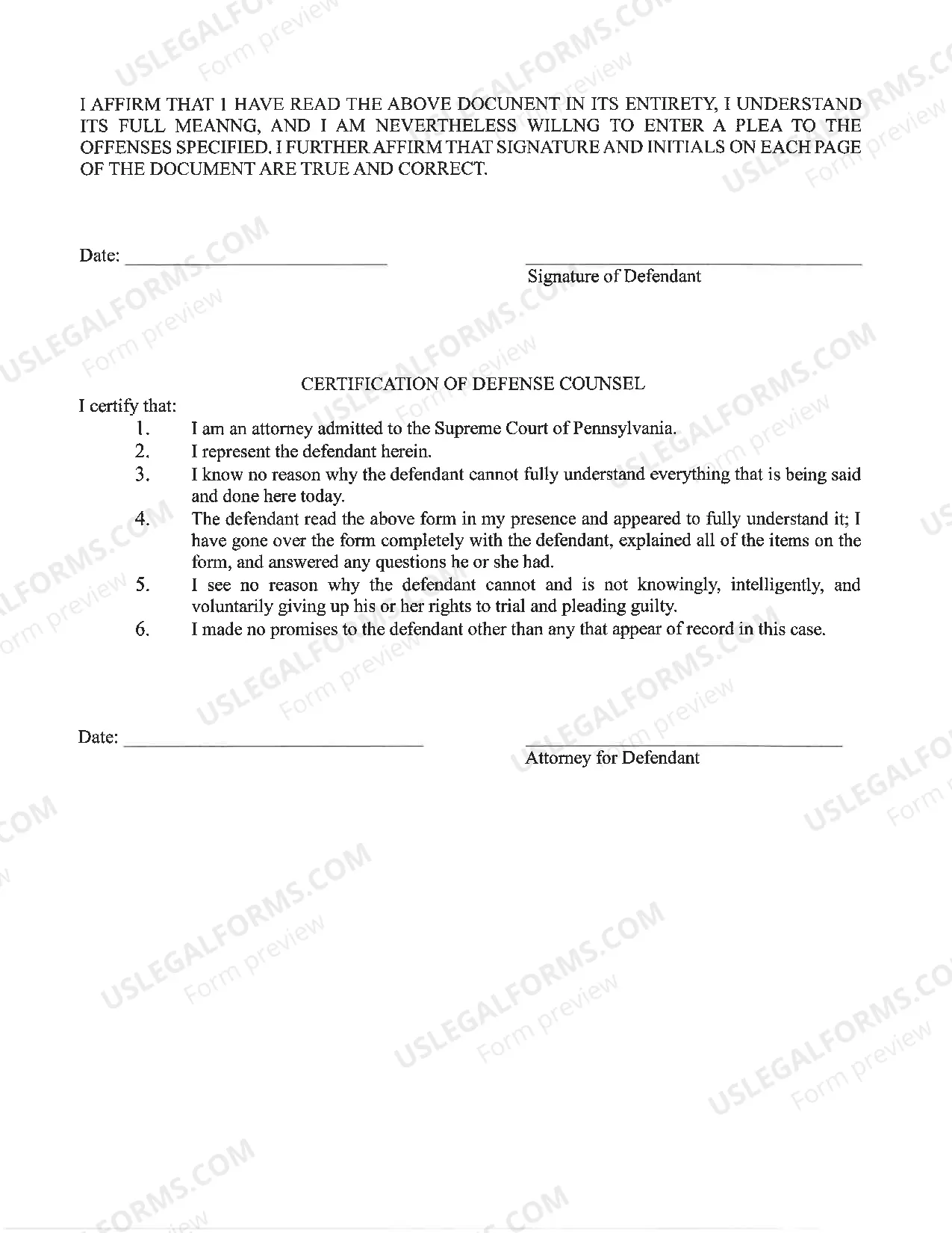 Preview DUi Plea & Sentence form