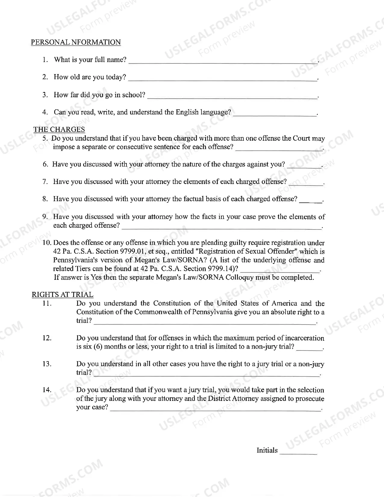 Preview DUi Plea & Sentence form