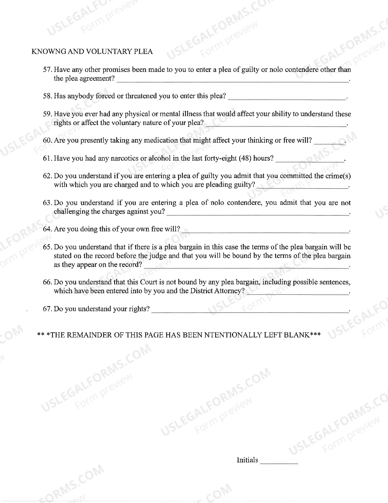 Preview DUi Plea & Sentence form