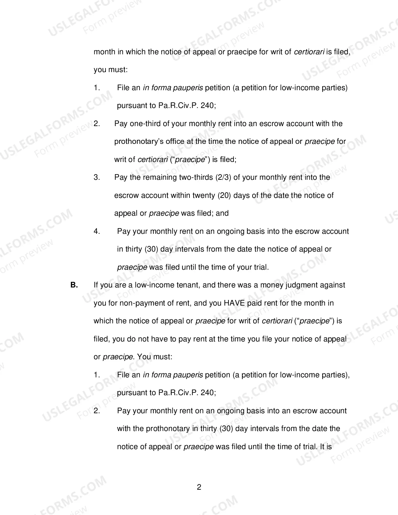 Preview Supplemental intructions for obtaining a Stay of Eviction