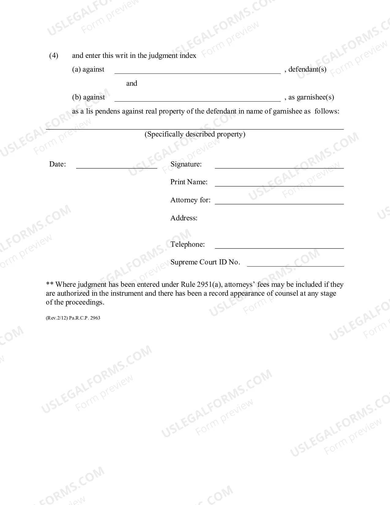 Preview Praecipe for Writ of Execution upon a Confessed Judgment