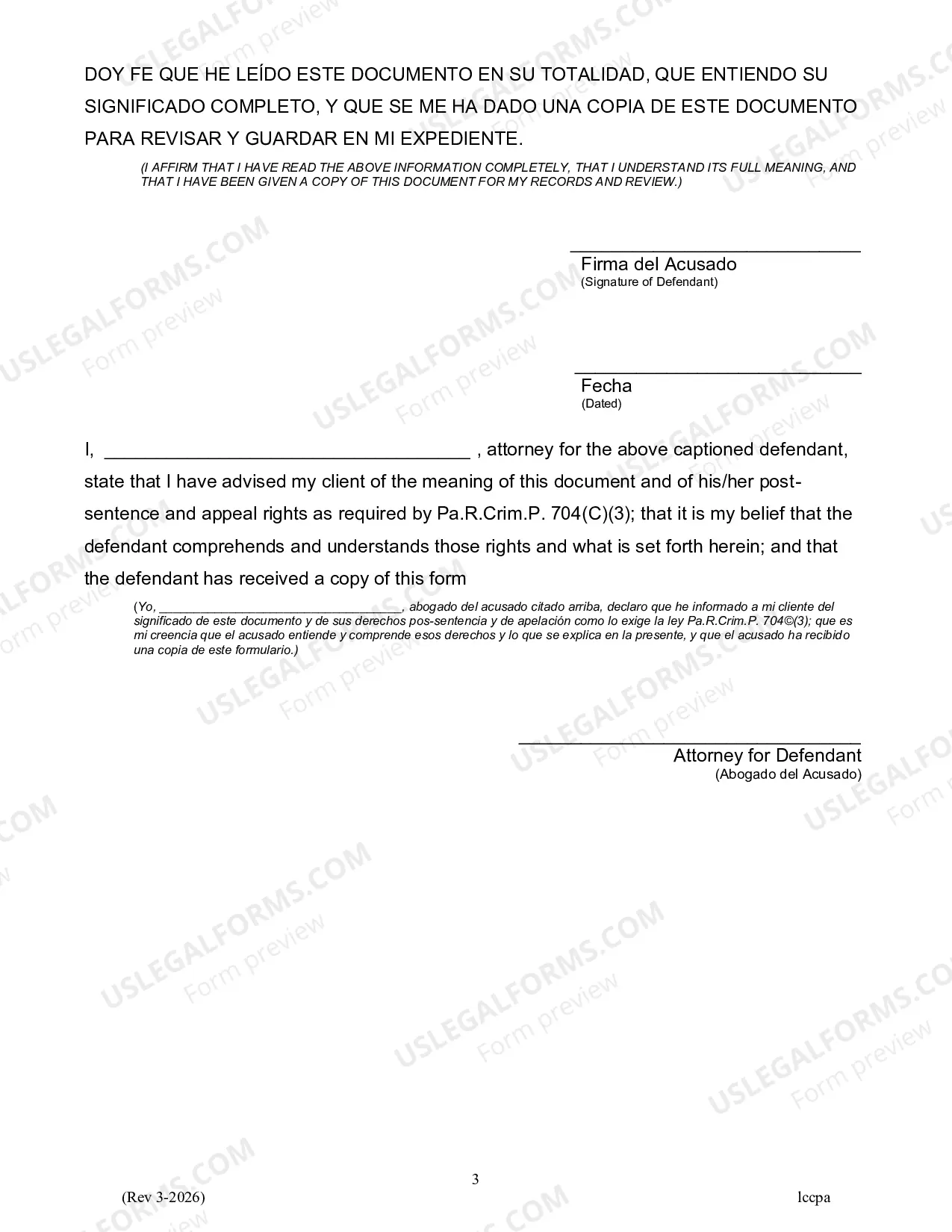 Preview Post Sentence information-Spanish