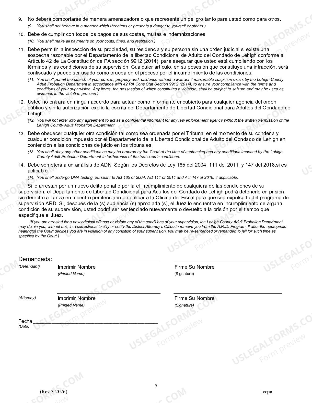 Preview Post Sentence information-Spanish