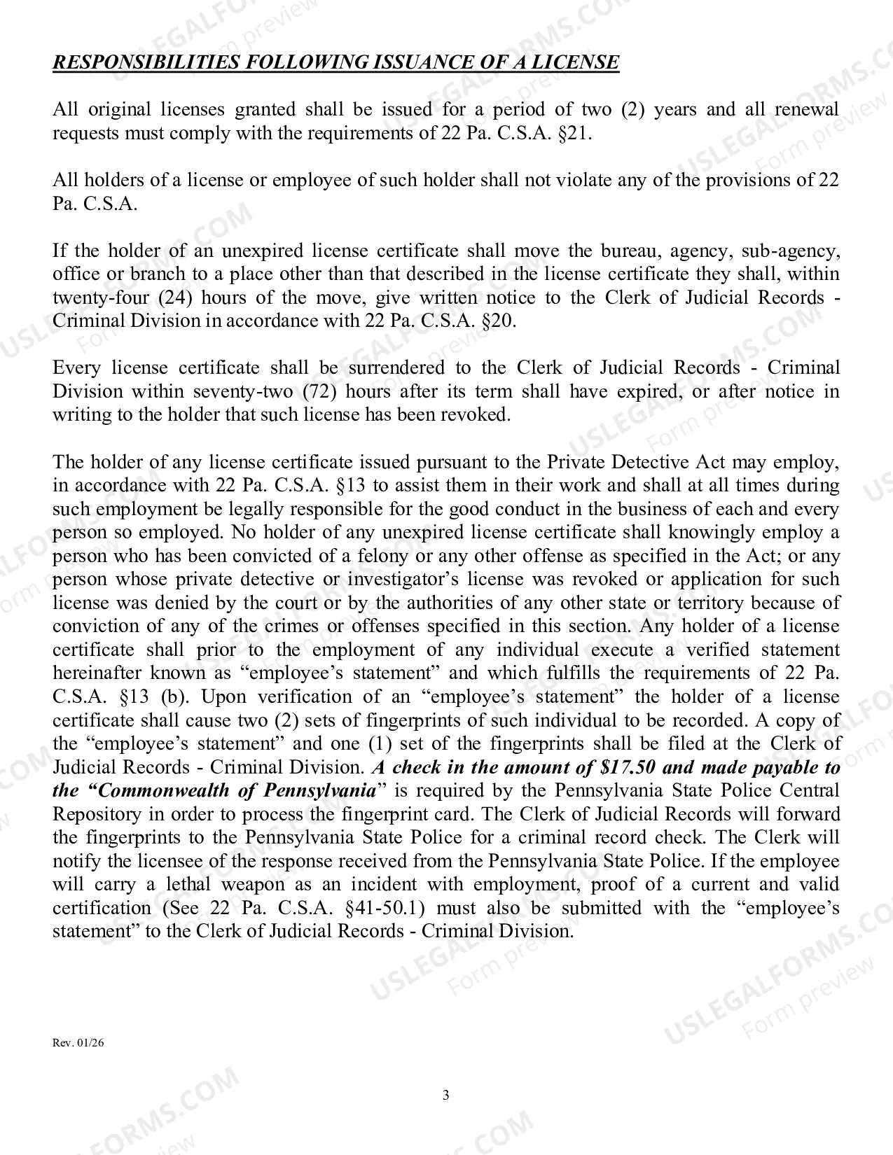 Preview Private Detective License Requirements