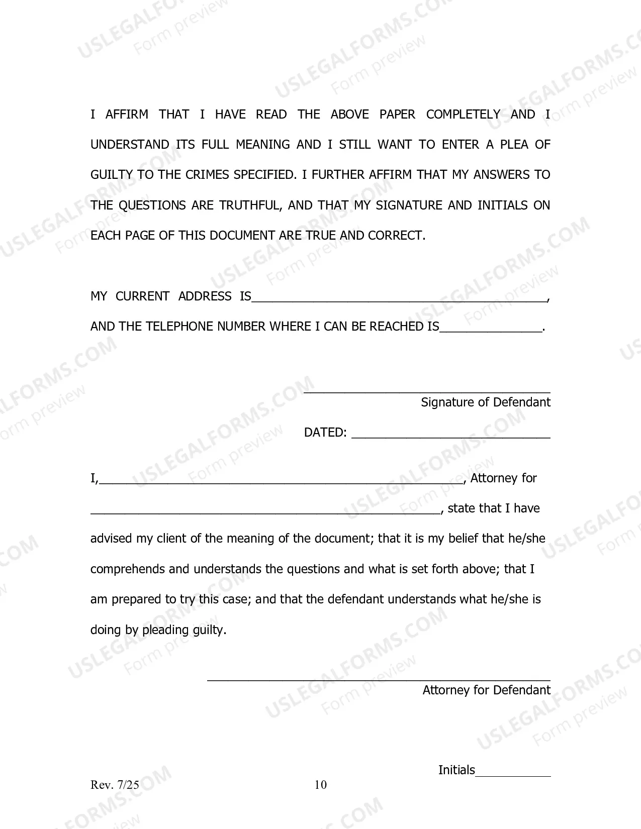 Preview Guilty Plea Colloquy