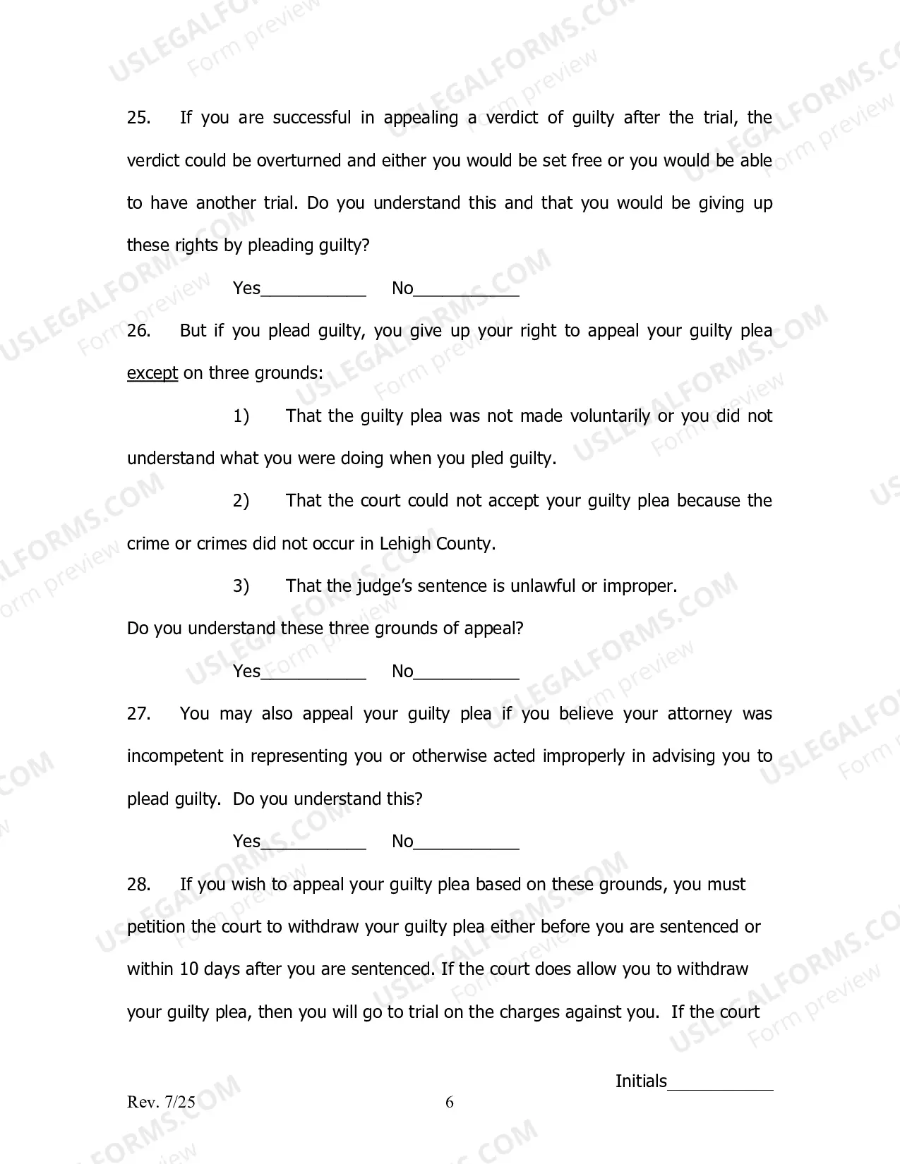 Preview Guilty Plea Colloquy